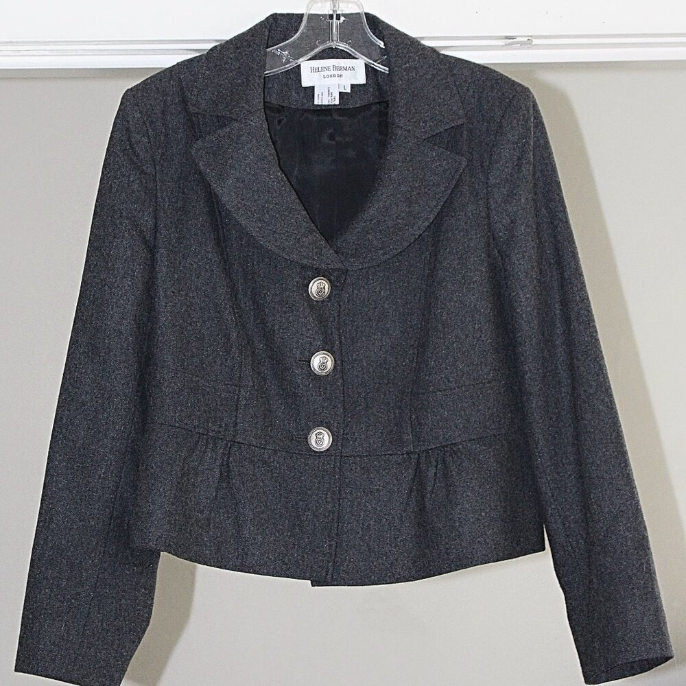 Helene Berman - 50s-Style Retro, Peplum Hem 3-Button Blazer - Large - Cute!!